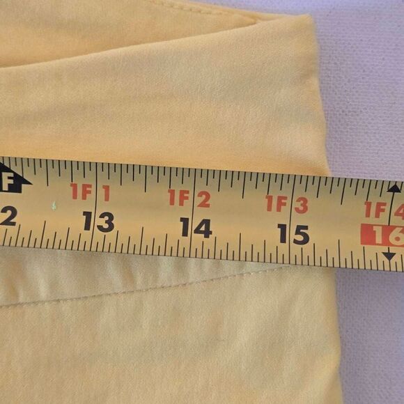 Peck & Peck Womens Flat Front Pedal Pushers Capri Pants Yellow Petite Size 8P - Picture 6 of 9